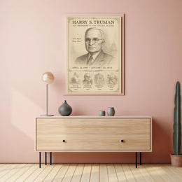Harry S Truman 33rd President Sketch Poster Wall Art Print PosterGoat