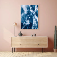 Cracked Ice Photorealistic Winter Art Poster