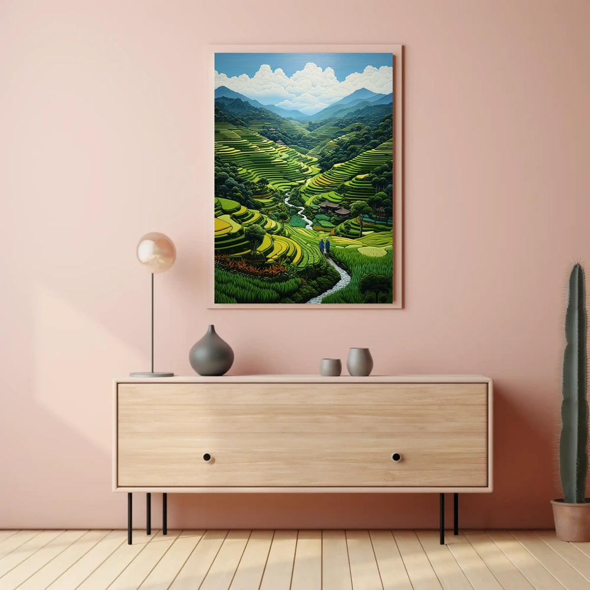 Serene Terraced Landscape Poster