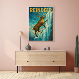 Majestic Reindeer Adventure Animal Poster