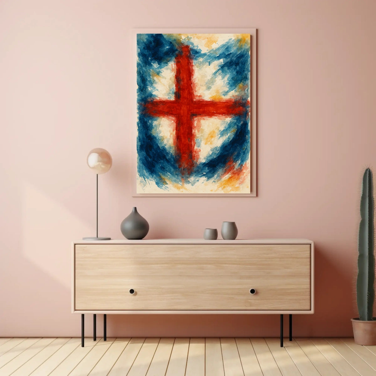 Abstract Cross In Watercolor Abstract Poster
