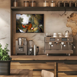 Exotic Birds in Idyllic Landscape Animal Poster