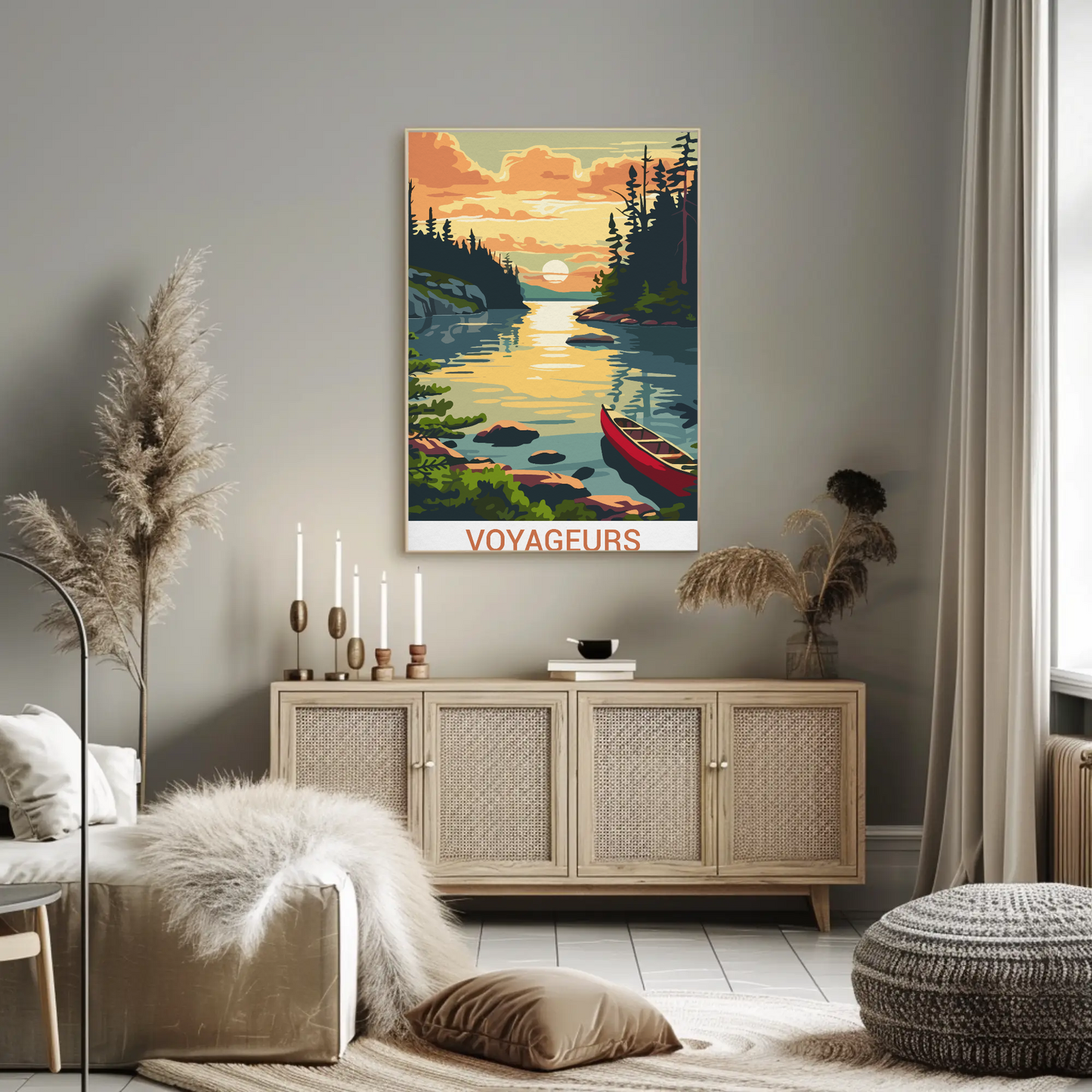 Voyageurs National Park Minnesota Canoe Travel Poster