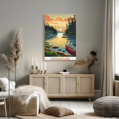 Voyageurs National Park Minnesota Canoe Travel Poster