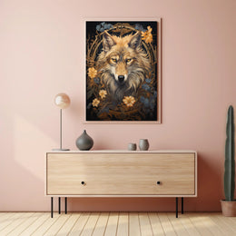 Mystic Wolf Floral Fantasy Animal Poster
