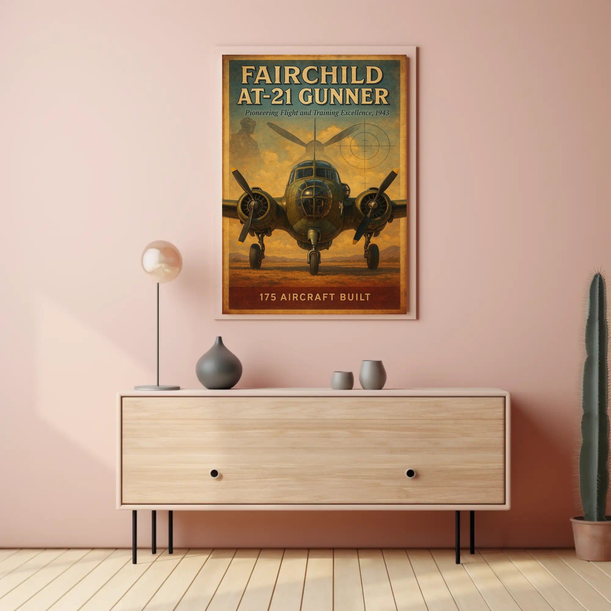 Fairchild AT 21 Gunner Vintage Poster Print