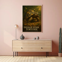 Indian Star Tortoise A Marvel of Natural Geometry Poster