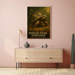 Indian Star Tortoise A Marvel of Natural Geometry Poster
