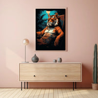 Tiger Majesty Illuminated: Exotic Animal Art Print Poster