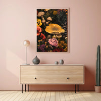 Botanical Mushroom Illustration Educational or Infographic Poster