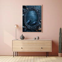 Two Crows Artistic Surreal Mirror Animal Poster