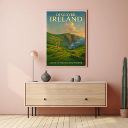 Irish Landscapes: Cliffs and Culture Heritage Poster