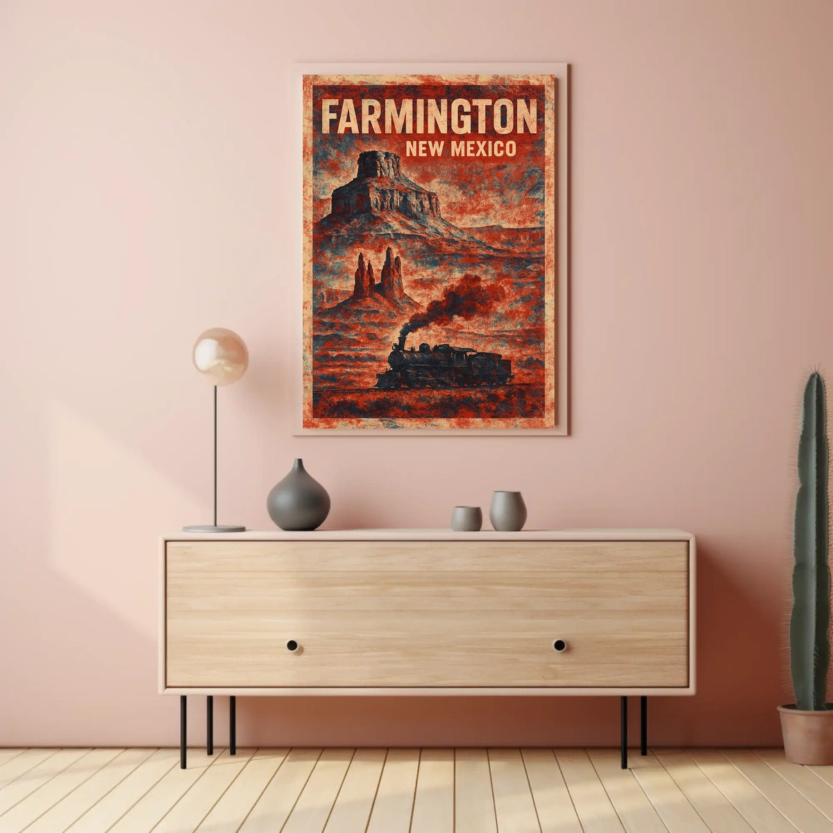 Farmington New Mexico Vintage Travel Retro Collector Poster