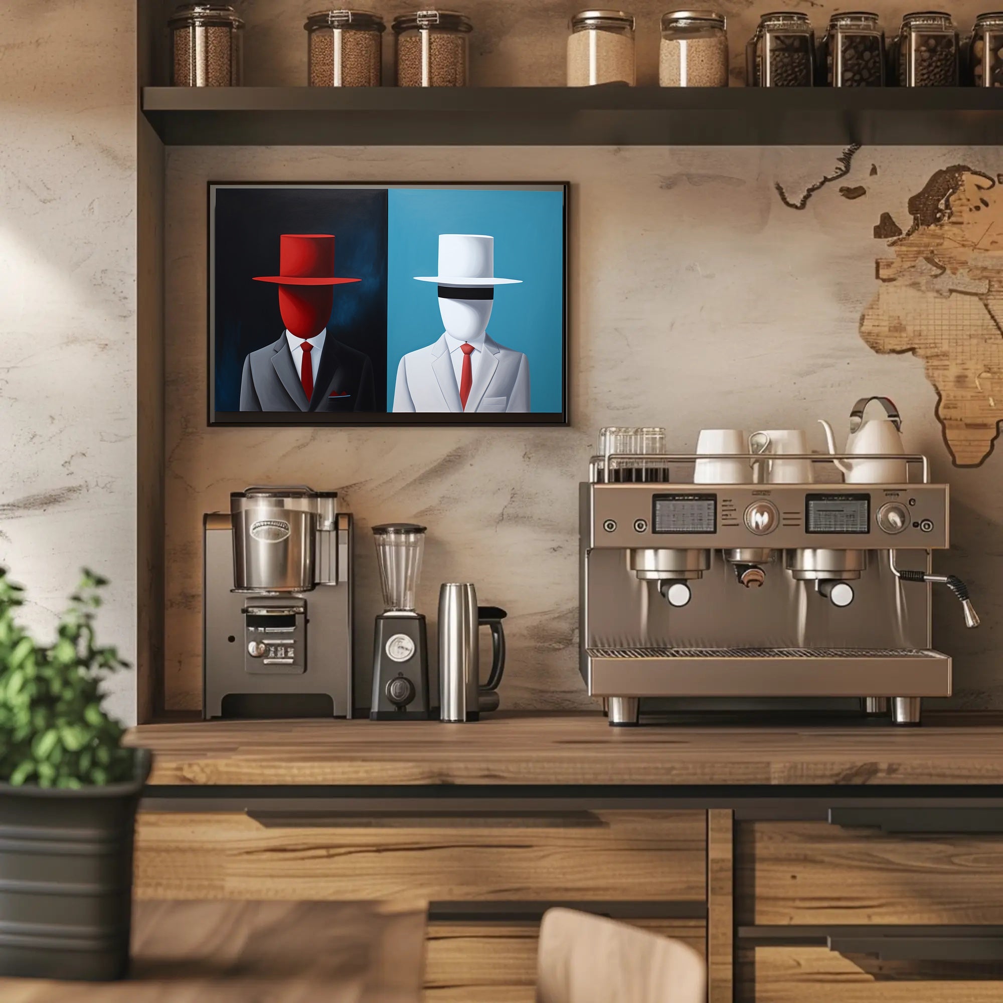 Faceless Figures Duality Abstract or Artistic Poster