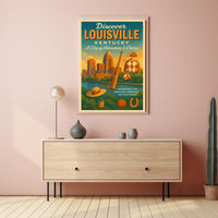 Discover Louisville Adventure & Charm Travel Poster