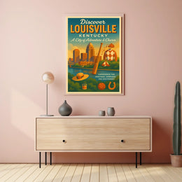 Discover Louisville Adventure & Charm Travel Poster