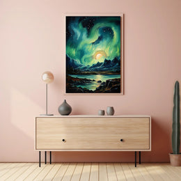 Aurora Over The Mountains Poster