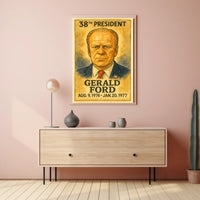 Gerald Ford Patriotic Leadership 1970s Historical Poster