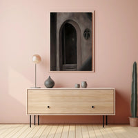 Mysterious Gothic Doorway with Abstract Symbol Artistic Poster PosterGoat