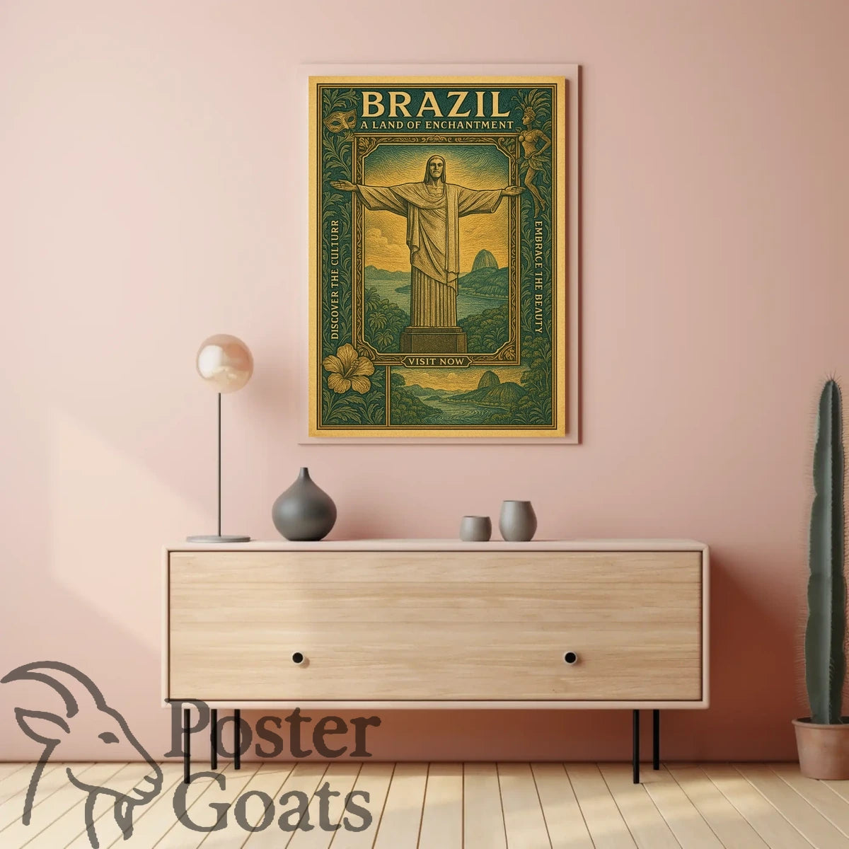 Brazilian Beauty: Christ the Redeemer Vintage Travel Poster