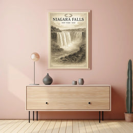 Niagara Falls New York 1850 Poster Vintage Wall Art