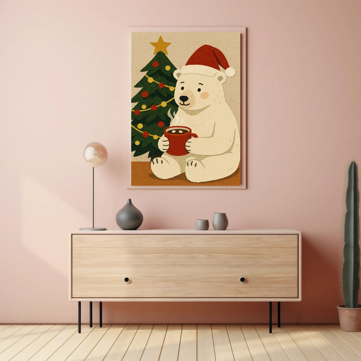 Cozy Christmas Bear Poster