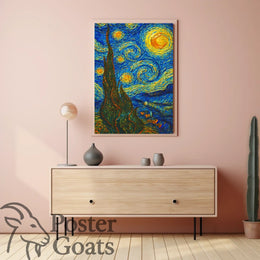Starry Night Sky Art Print: Abstract or Artistic Poster