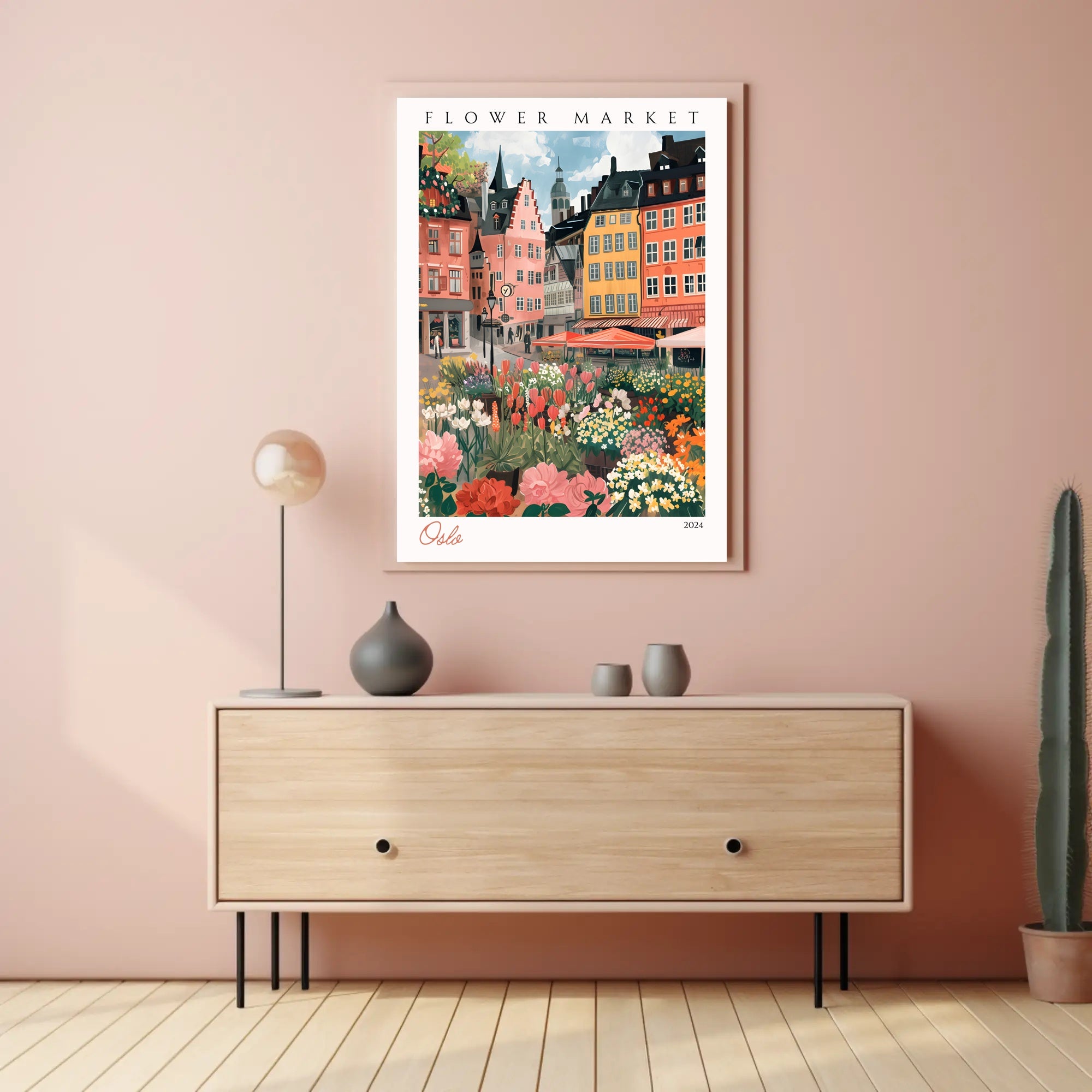 Flower Market in Oslo Poster PosterGoat