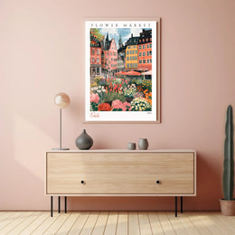 Flower Market in Oslo Poster PosterGoat