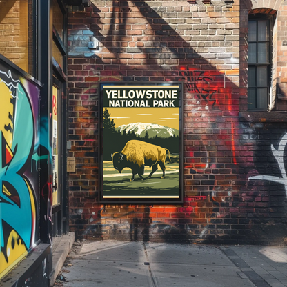 Yellowstone National Park Vintage Style Poster