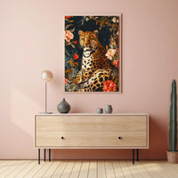 Majestic Leopard Wall Art in Bloom Print