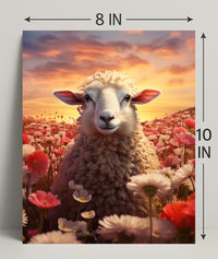 Serene Sheep At Sunset Poster PosterGoat