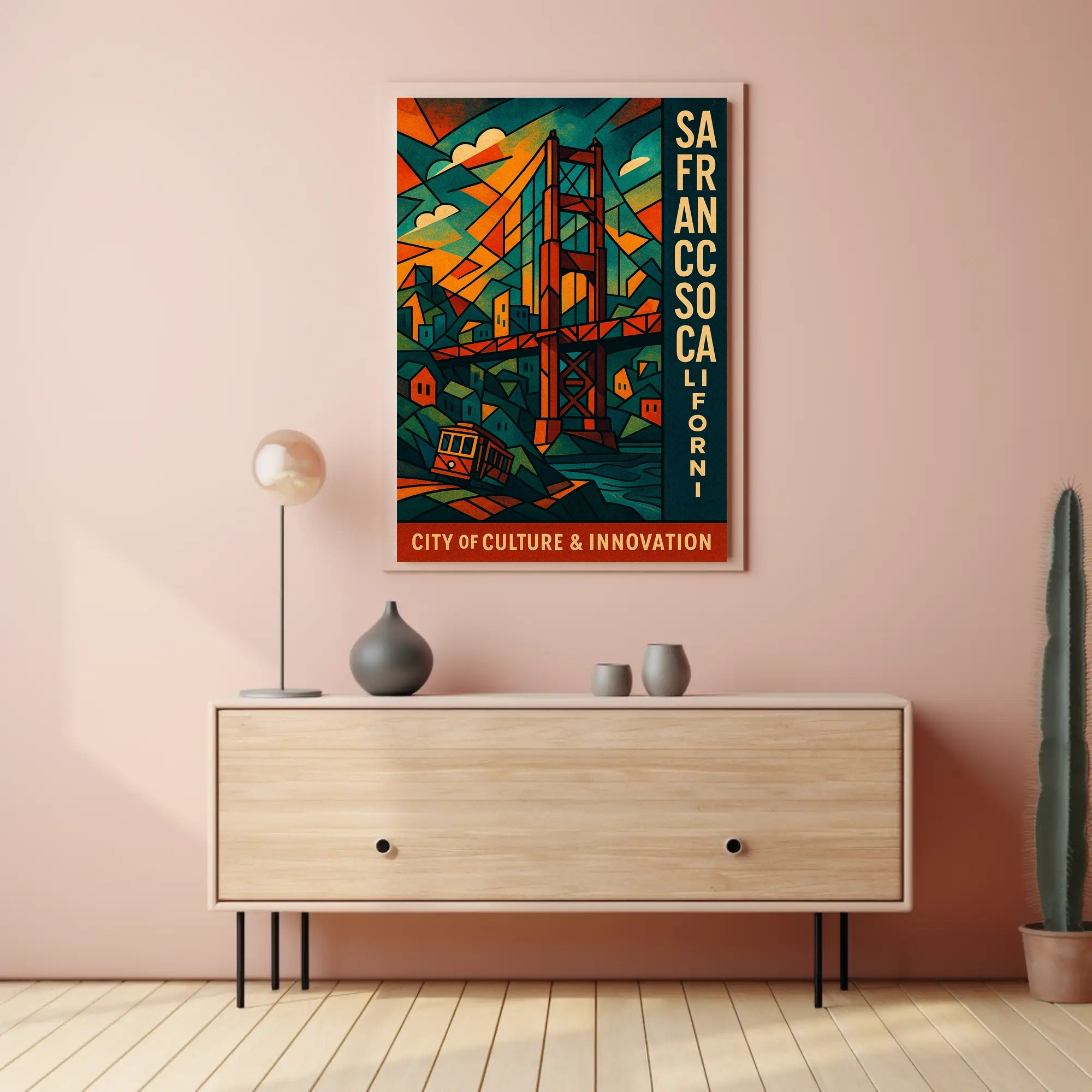 San Francisco Modern Cityscape Poster Wall Art
