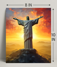 Christ The Redeemer At Sunset Poster