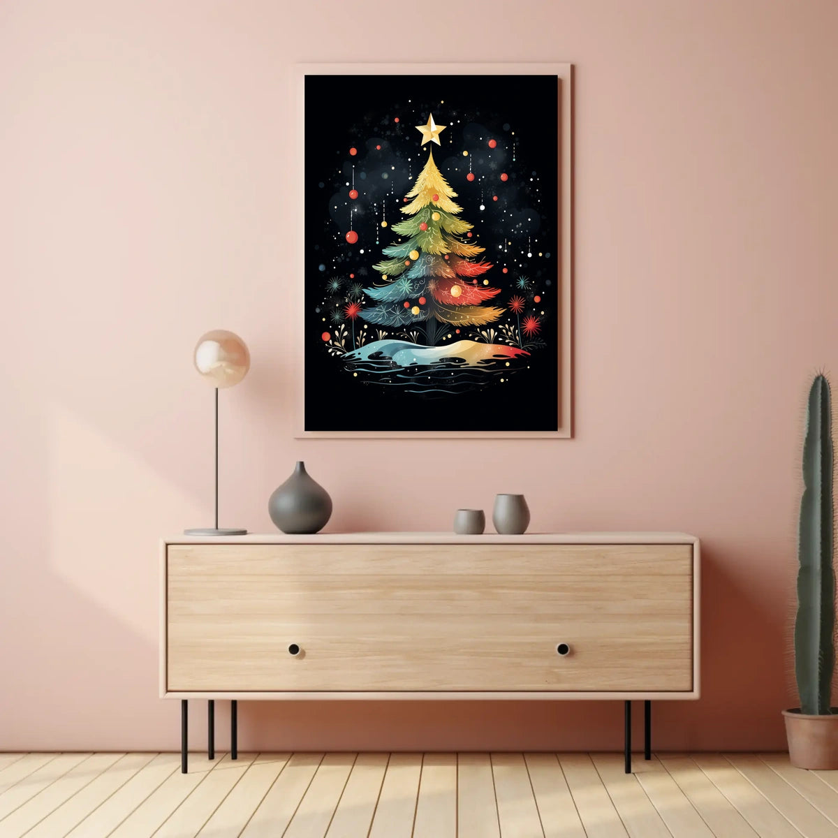Enchanting Christmas Tree Poster: Festive Holiday Art