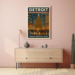 Detroit Light In The City Of Steel Poster