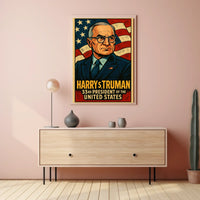 Harry S Truman 33rd President Poster Wall Art Vintage
