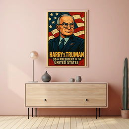 Harry S Truman 33rd President Poster Wall Art Vintage