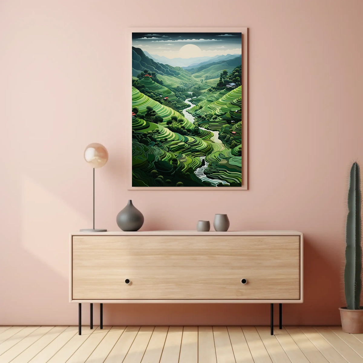 Serene Terraced Landscape Poster