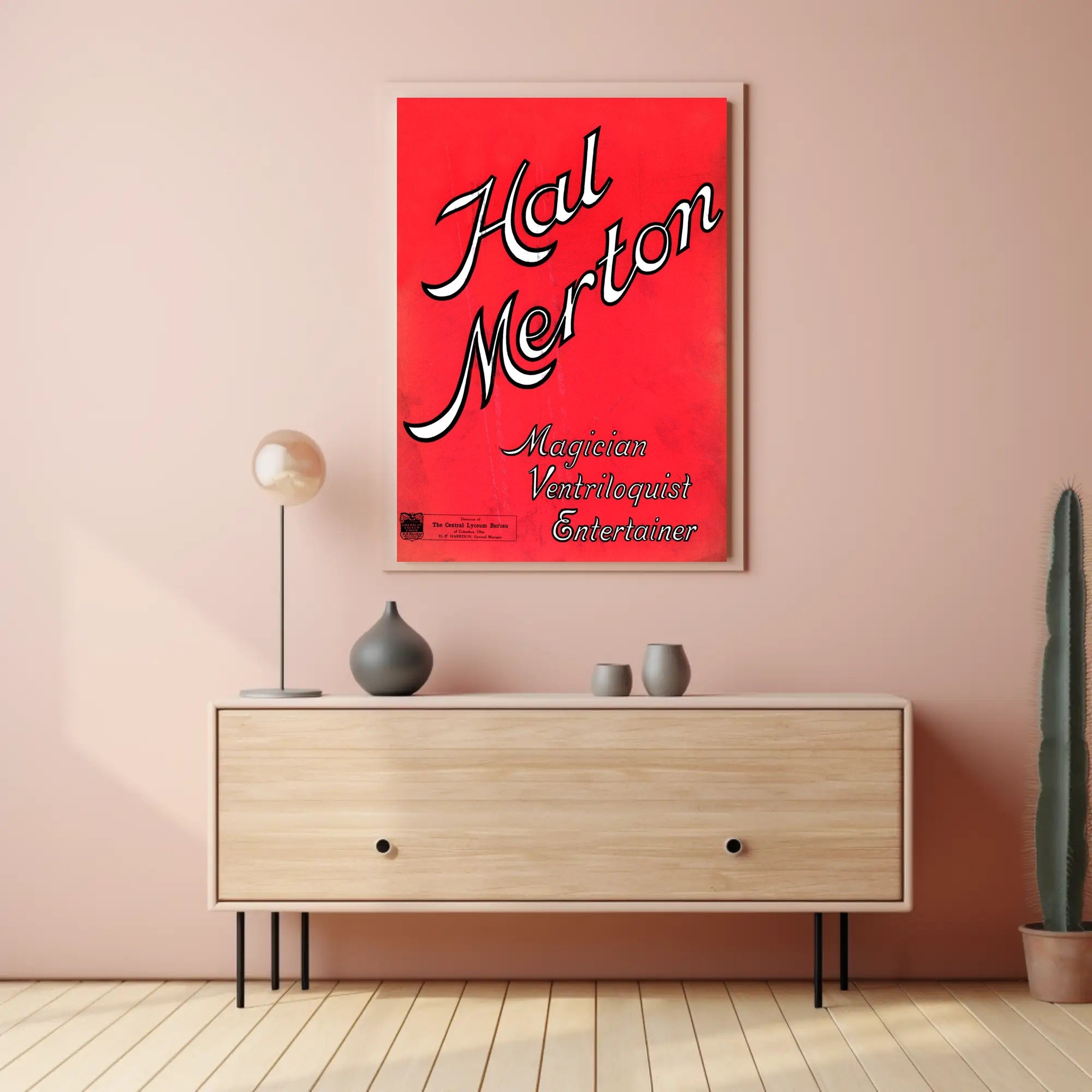 Hal Merton Vintage Magician & Ventriloquist Cultural Poster