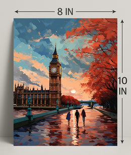 Autumn Stroll By Big Ben Poster PosterGoat