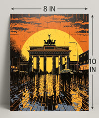 Sunset At The Brandenburg Gate Poster
