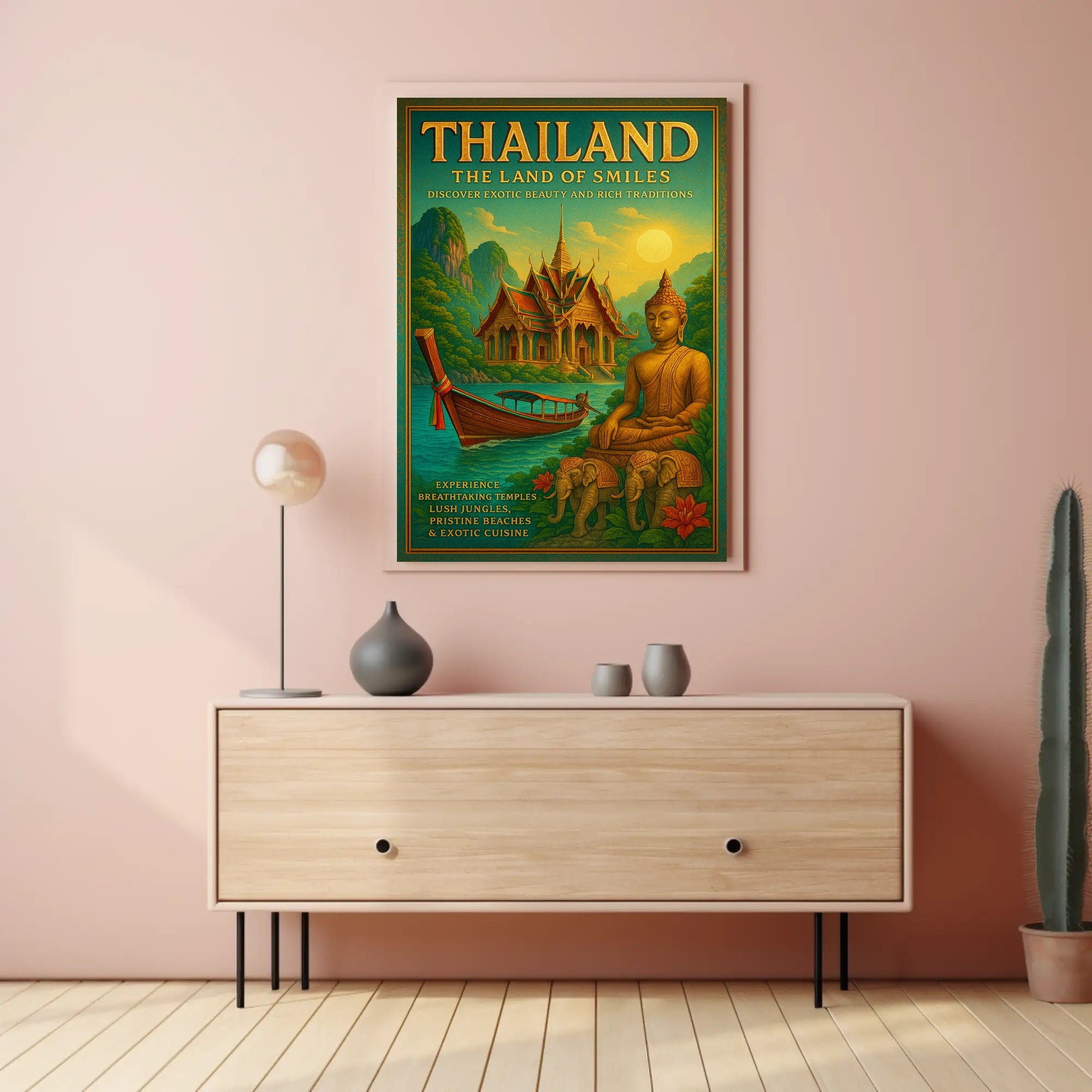 Thailand: The Land of Smiles Travel Poster