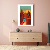 Futuristic Canyon Exploration Poster PosterGoat