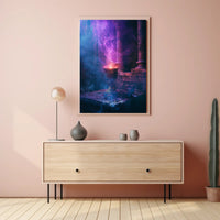 Mystical Chalice in Enchanted Stone Chamber Poster PosterGoat