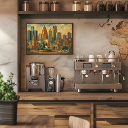 Detroit Skyline Art Poster