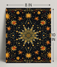 Celestial Starburst Abstract Art Poster