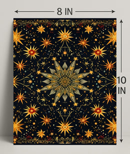 Celestial Starburst Abstract Art Poster