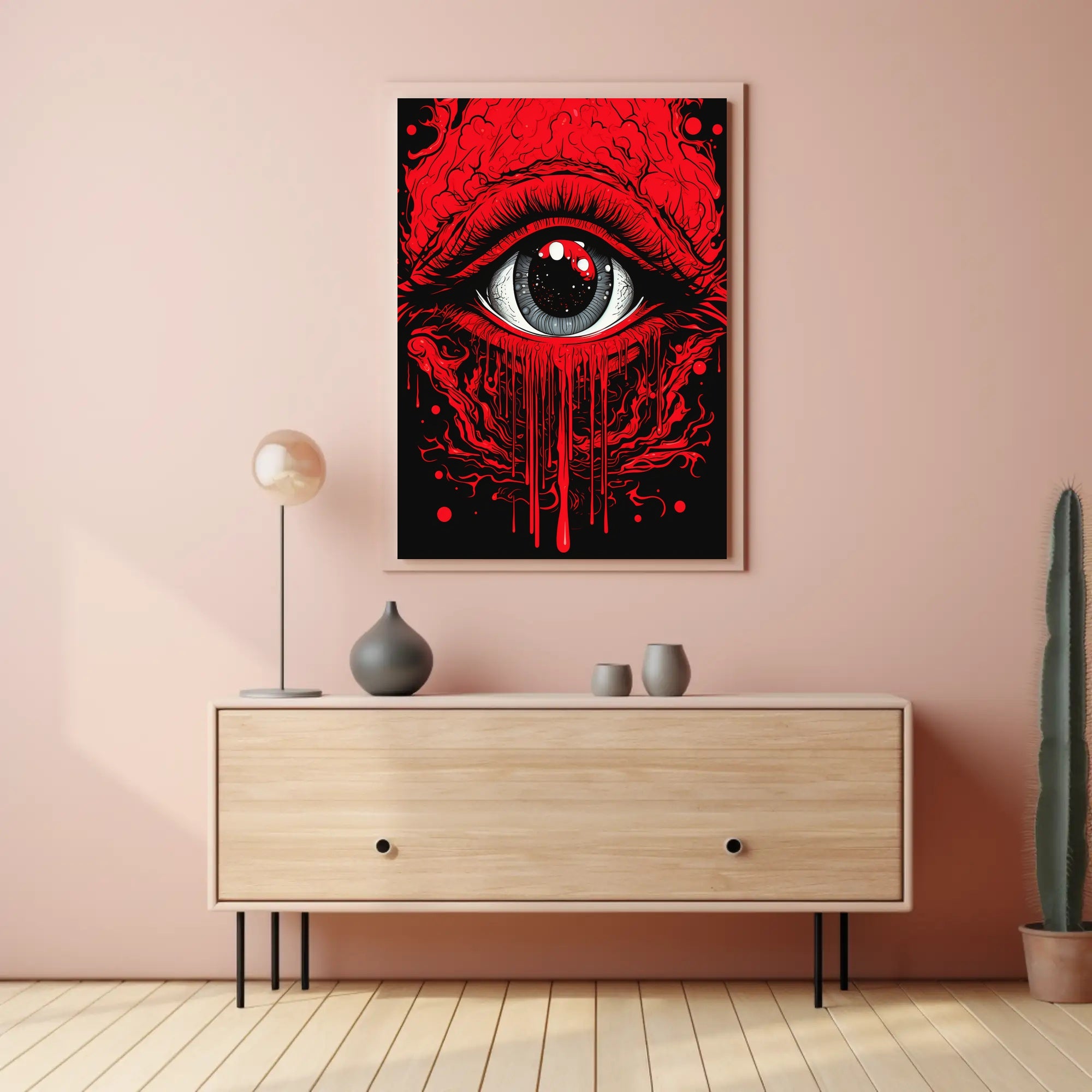Surreal Eye and Abstract Forms Art Poster