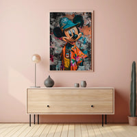 Stylized Cartoon Street Art Poster for Pop Culture Enthusiasts